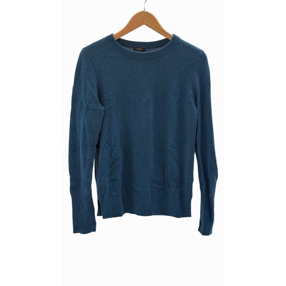 Halogen Cashmere Sweater Women XS Blue Teal Crewneck Pullover Lucuy Minimalist - Picture 1 of 8